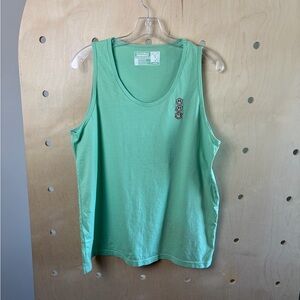 Dutch Bros Mint Green Embroidered Smiley Face Tank Top Unisex Swag Size Large